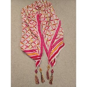 SELECTION Privee Linen Modal Pink White Yellow 72" X 26" Tinsels